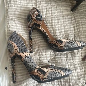 Snake print heels